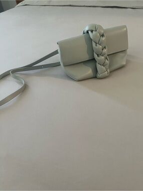 DeMellier Braided-Detail Crossbody Bag in Pale Blue